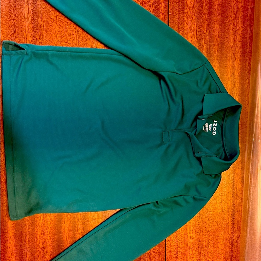 Izod Hunter Green Long Sleeve Polo Shirt